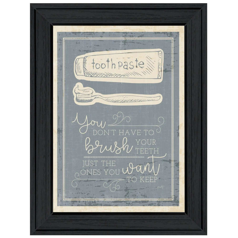 Brush Teeth 3 Black Framed Print Wall Art - Homeroots - Flyclothing LLC