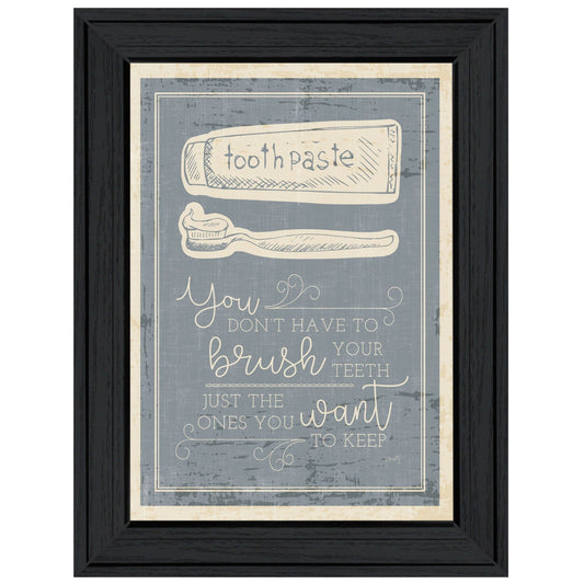 Brush Teeth 3 Black Framed Print Wall Art - Homeroots