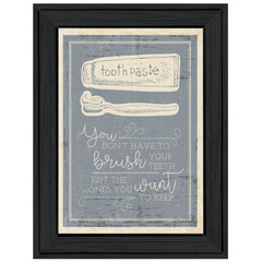 Brush Teeth 3 Black Framed Print Wall Art - Homeroots