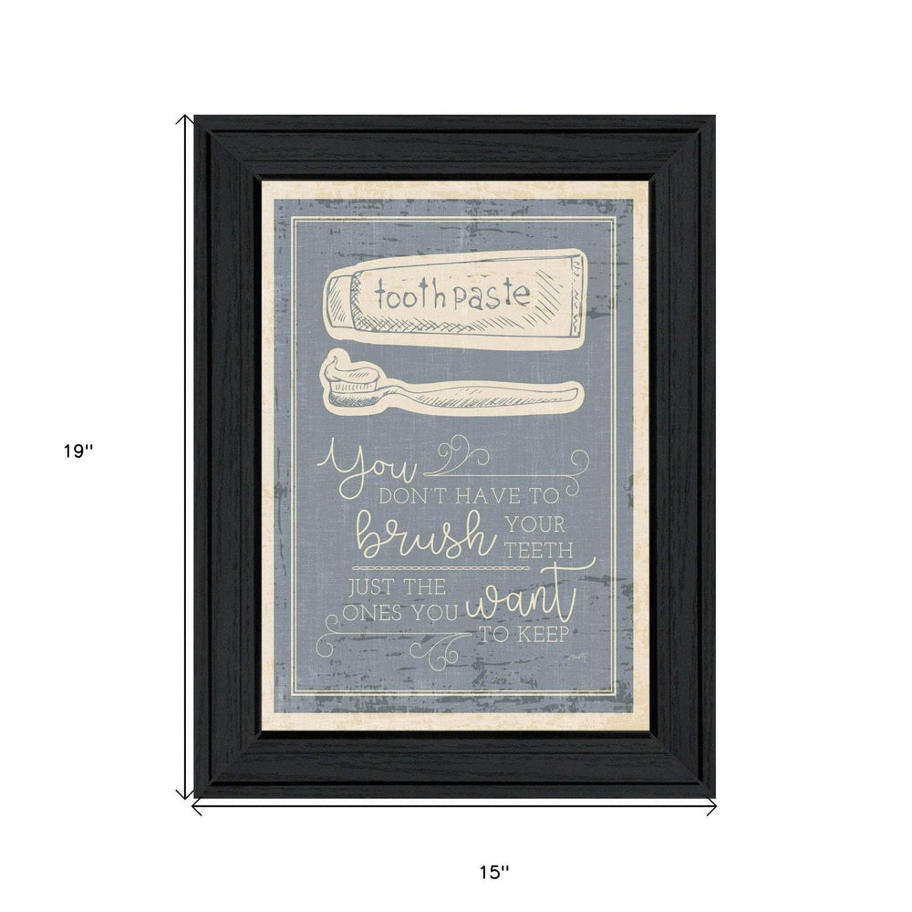Brush Teeth 3 Black Framed Print Wall Art - Homeroots - Flyclothing LLC