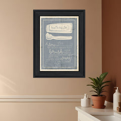 Brush Teeth 3 Black Framed Print Wall Art - Homeroots