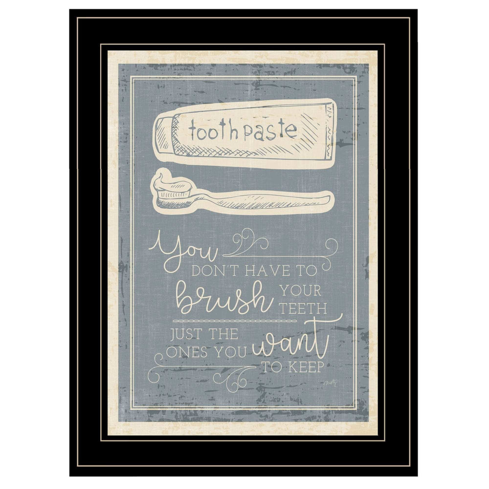 Brush Teeth 4 Black Framed Print Wall Art - Homeroots - Flyclothing LLC