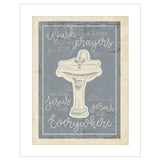 Wash Your Hands 5 White Framed Print Bathroom Wall Art - Homeroots