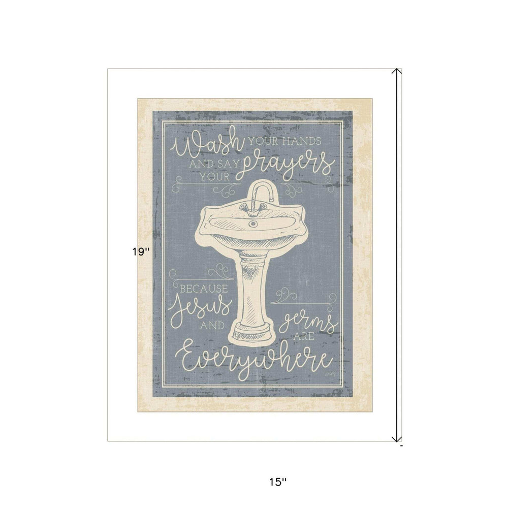Wash Your Hands 5 White Framed Print Bathroom Wall Art - Homeroots - Flyclothing LLC