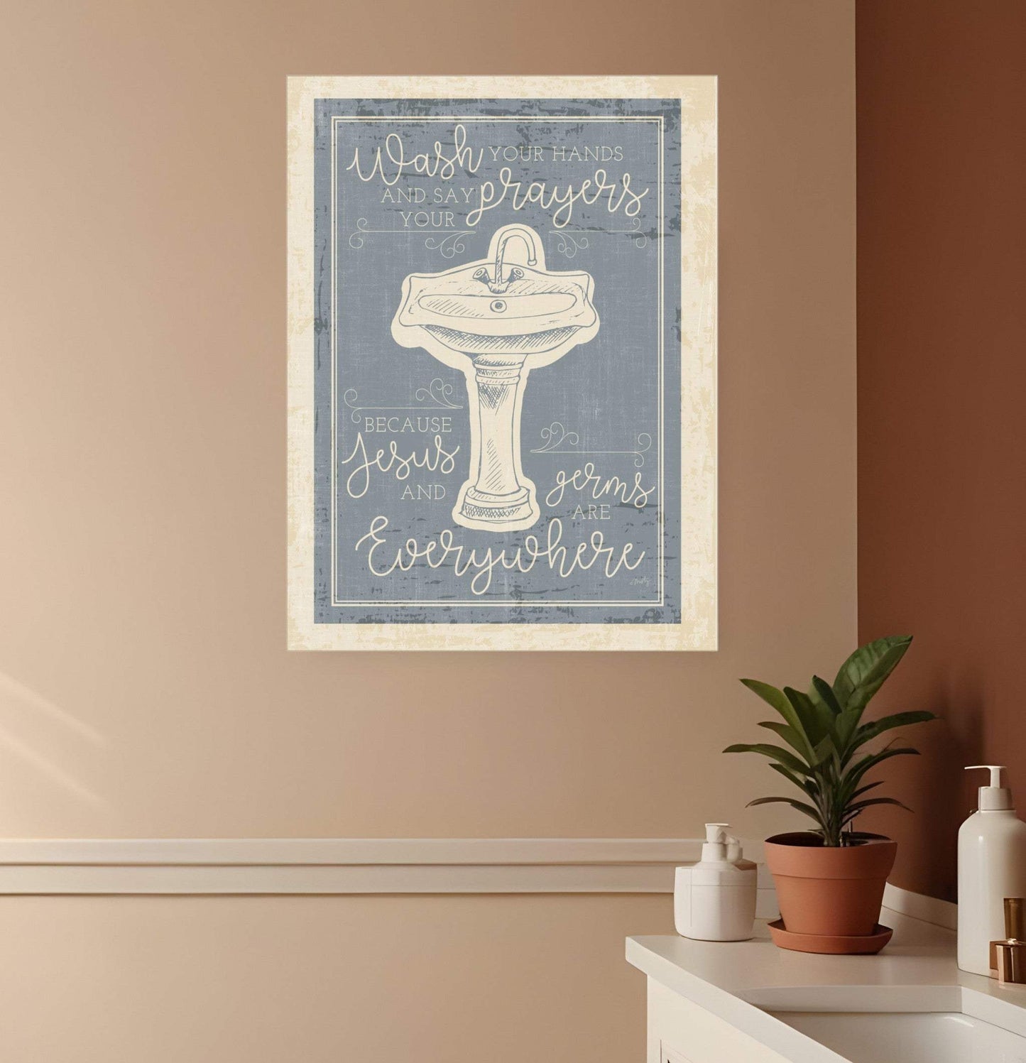 Wash Your Hands 5 White Framed Print Bathroom Wall Art - Homeroots - Flyclothing LLC