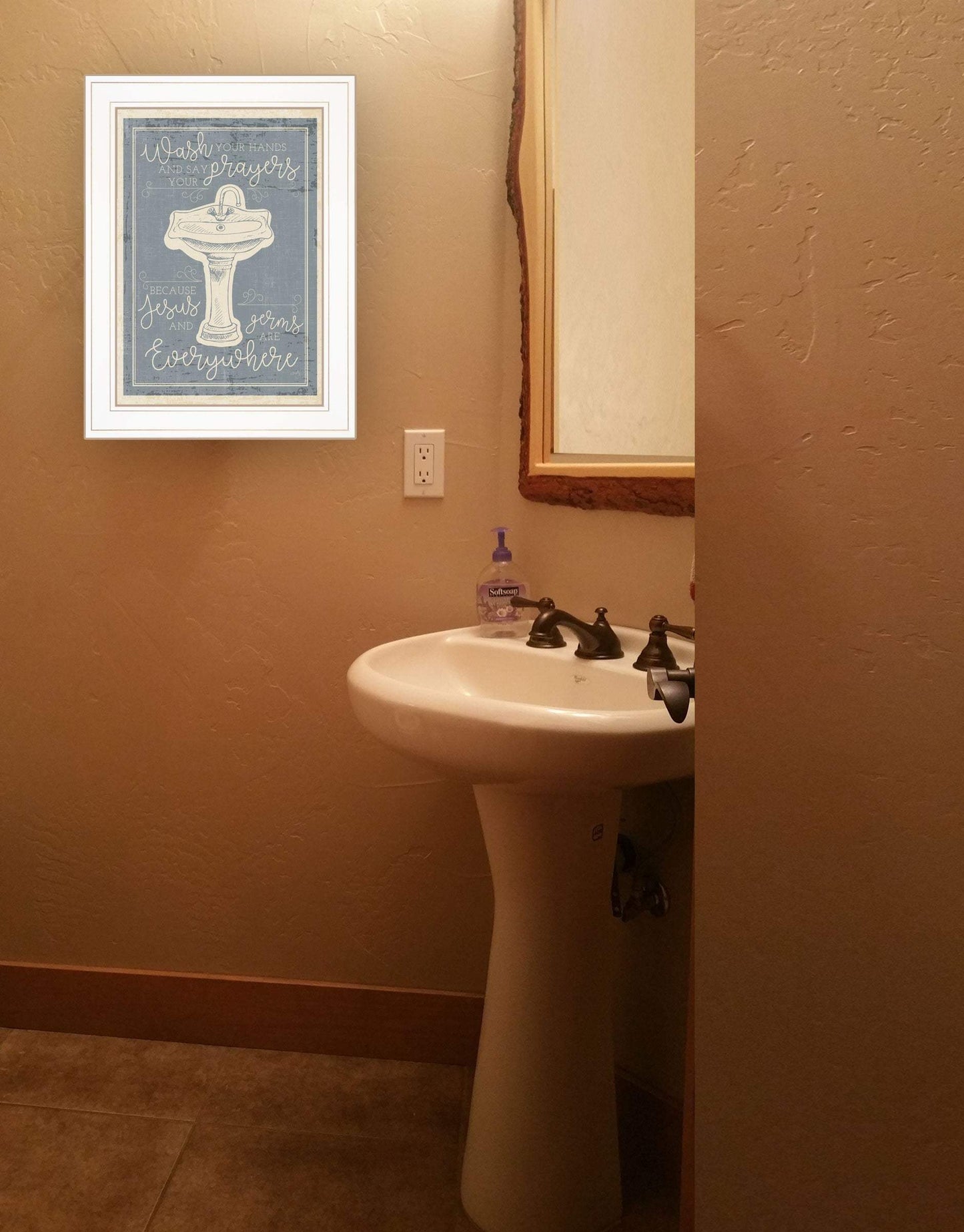 Wash Your Hands 6 White Framed Print Bathroom Wall Art - Homeroots - Flyclothing LLC