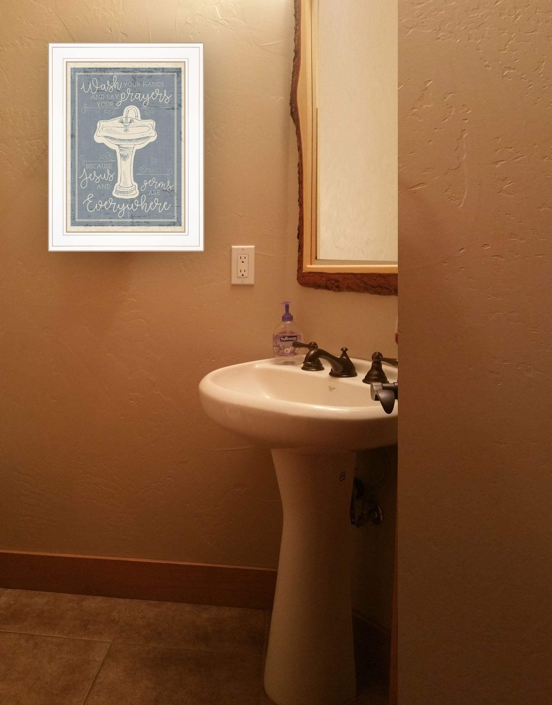 Wash Your Hands 6 White Framed Print Bathroom Wall Art - Homeroots - Flyclothing LLC