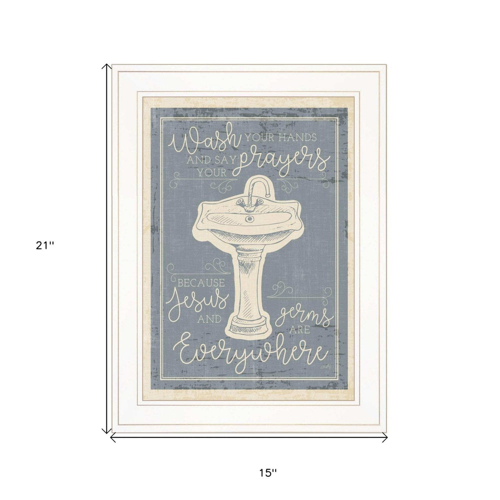 Wash Your Hands 6 White Framed Print Bathroom Wall Art - Homeroots - Flyclothing LLC