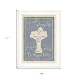 Wash Your Hands 6 White Framed Print Bathroom Wall Art - Homeroots - Flyclothing LLC