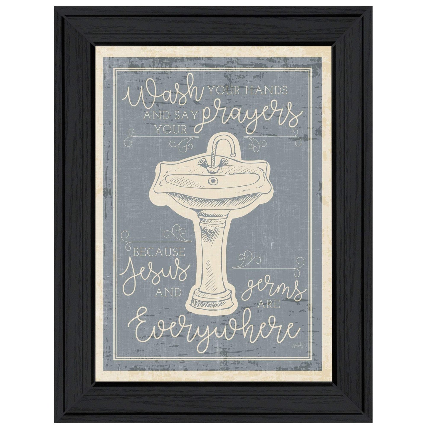 Wash Your Hands 7 Black Framed Print Bathroom Wall Art - Homeroots - Flyclothing LLC
