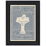 Wash Your Hands 7 Black Framed Print Bathroom Wall Art - Homeroots - Flyclothing LLC