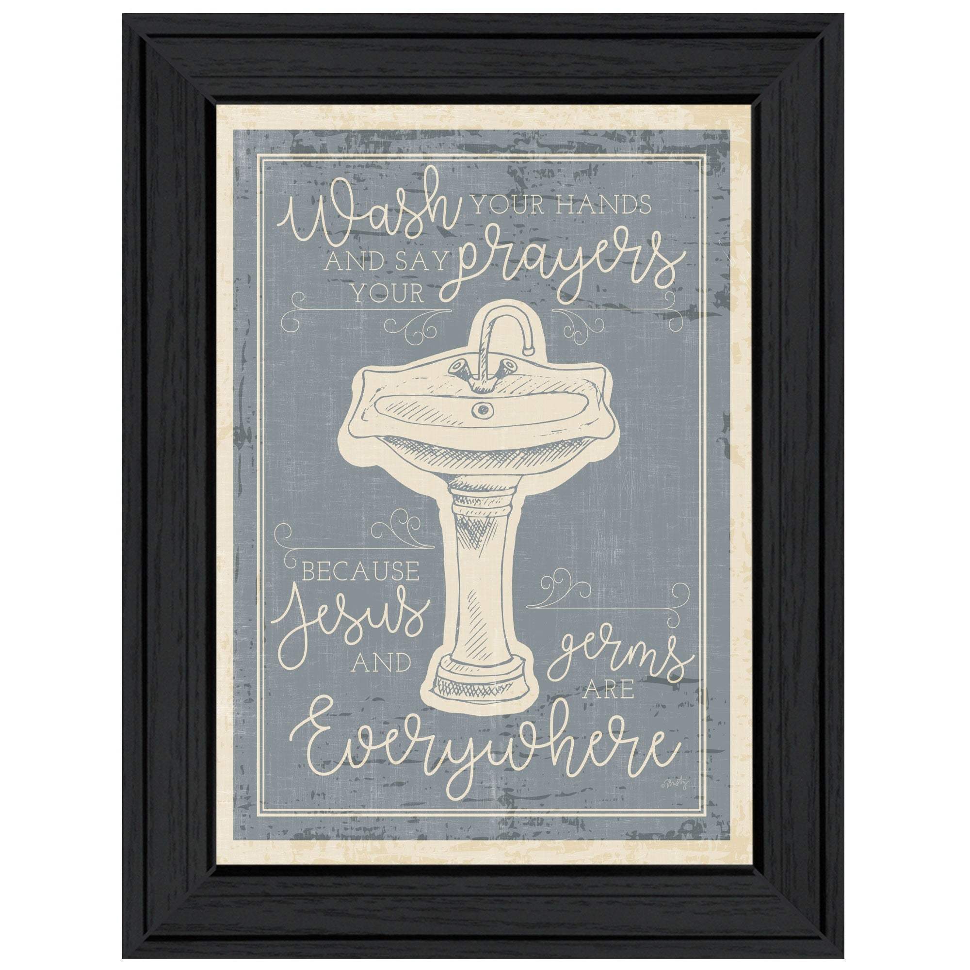 Wash Your Hands 7 Black Framed Print Bathroom Wall Art - Homeroots - Flyclothing LLC