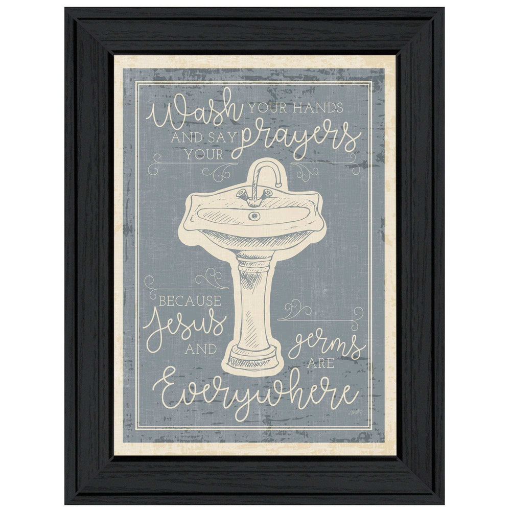 Wash Your Hands 7 Black Framed Print Bathroom Wall Art - Homeroots - Flyclothing LLC