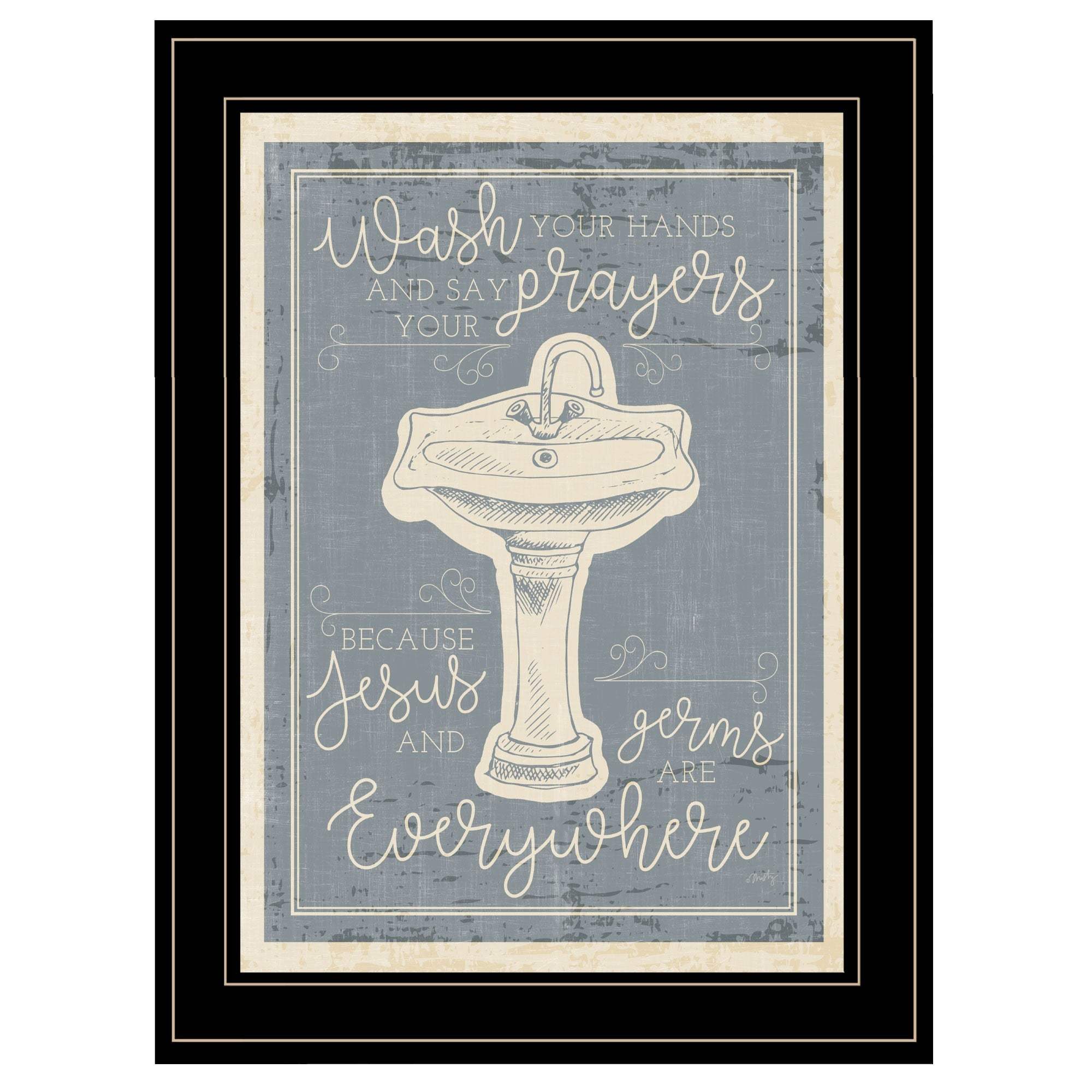 Wash Your Hands 8 Black Framed Print Bathroom Wall Art - Homeroots - Flyclothing LLC
