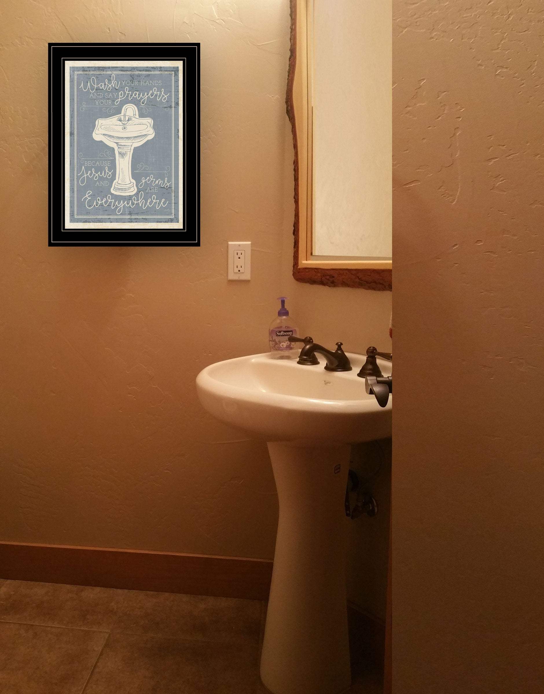 Wash Your Hands 8 Black Framed Print Bathroom Wall Art - Homeroots - Flyclothing LLC