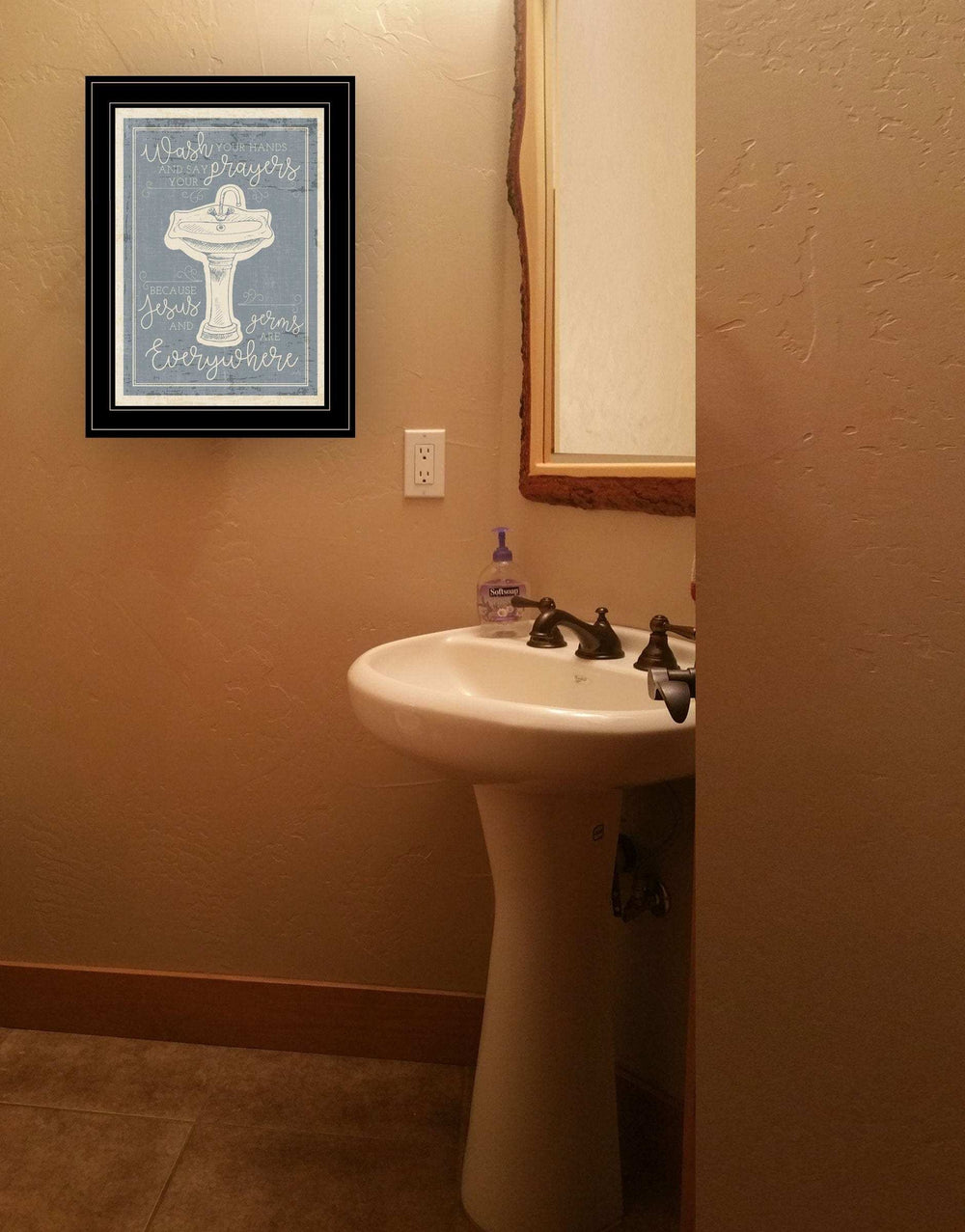 Wash Your Hands 8 Black Framed Print Bathroom Wall Art - Homeroots - Flyclothing LLC