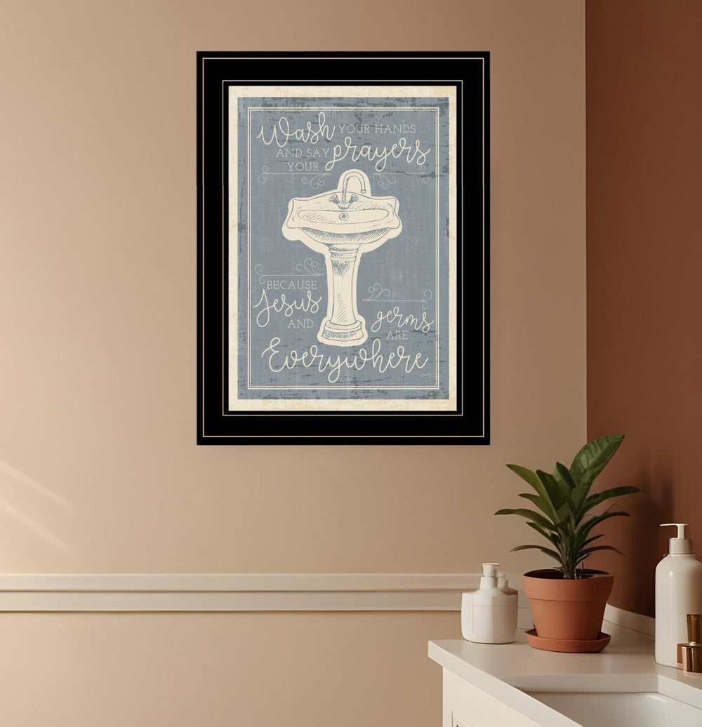 Wash Your Hands 8 Black Framed Print Bathroom Wall Art - Homeroots