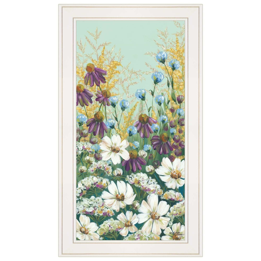 Floral Field Day White Framed Print Wall Art - Homeroots - Flyclothing LLC