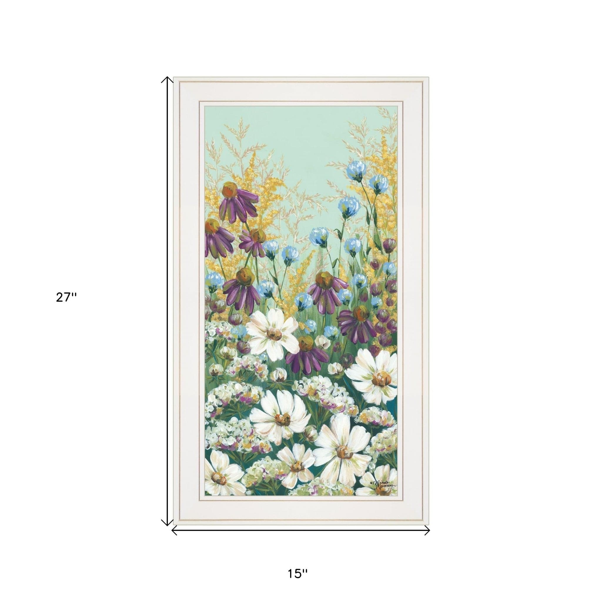 Floral Field Day White Framed Print Wall Art - Homeroots