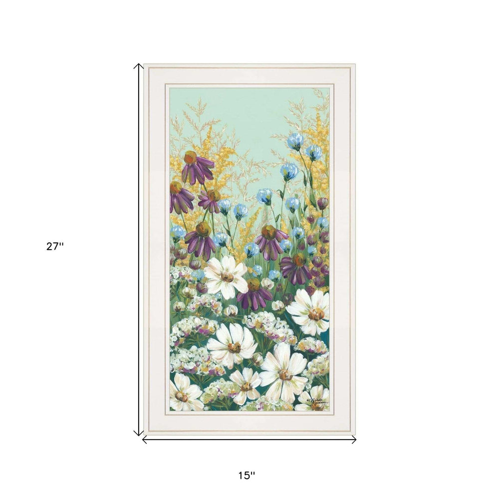 Floral Field Day White Framed Print Wall Art - Homeroots - Flyclothing LLC