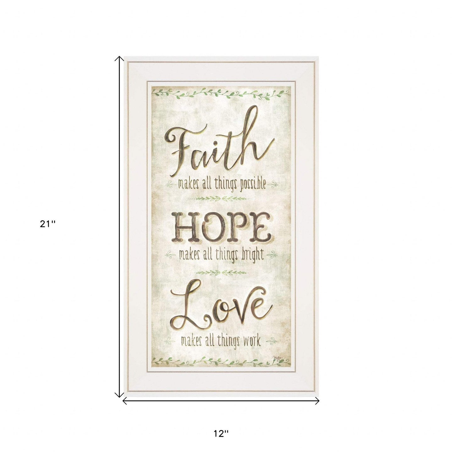 Faith 1 White Framed Print Wall Art - Homeroots - Flyclothing LLC