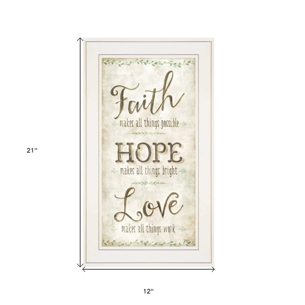 Faith 1 White Framed Print Wall Art - Homeroots - Flyclothing LLC