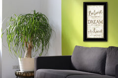 Believe 3 Black Framed Print Wall Art - Homeroots