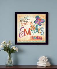Be the Reason Someone Smiles Black Framed Print Wall Art - Homeroots