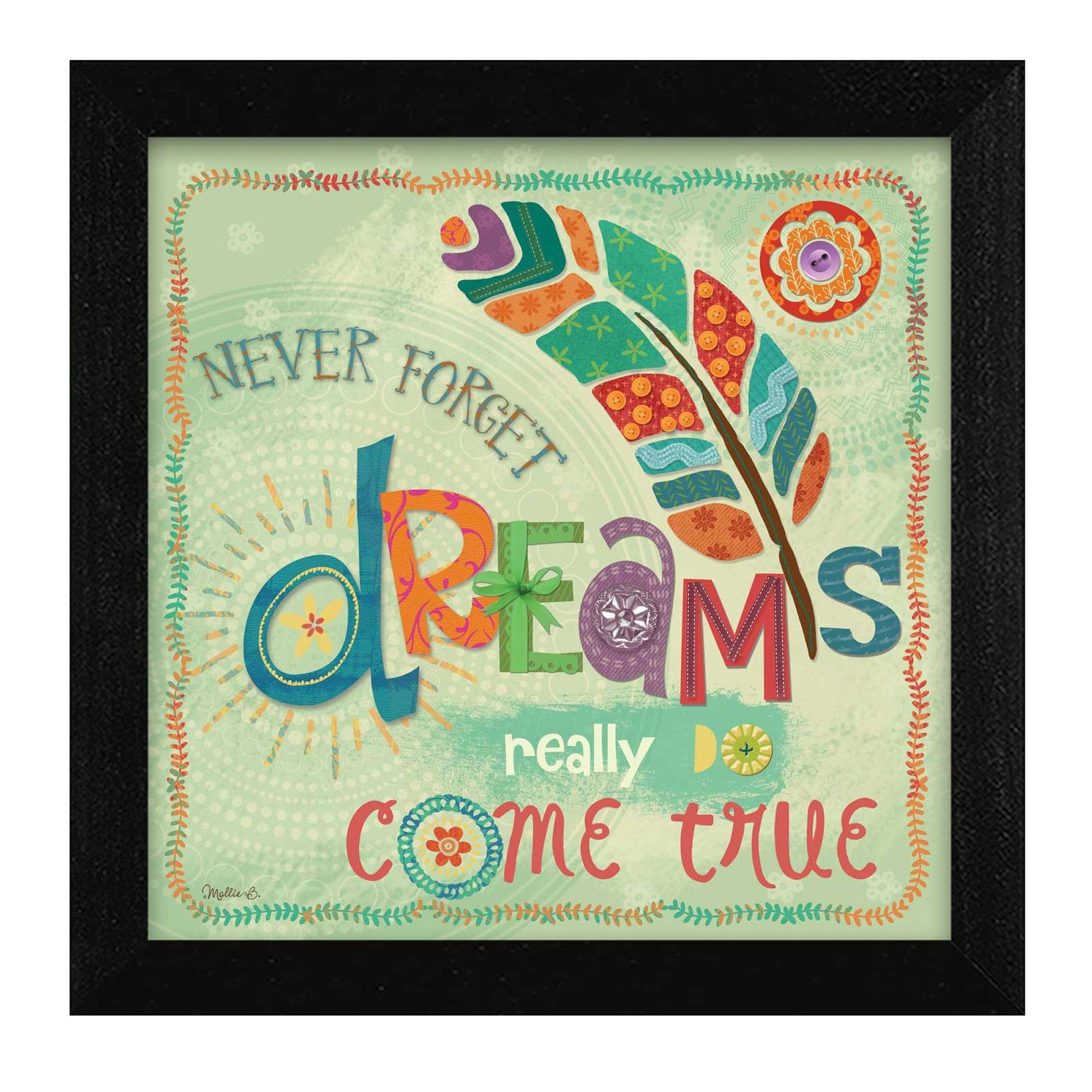 Dreams Come True Black Framed Print Wall Art - Homeroots