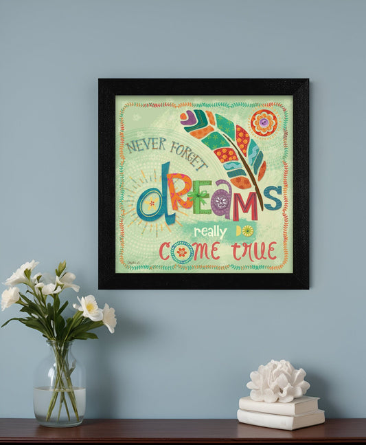 Dreams Come True Black Framed Print Wall Art - Homeroots