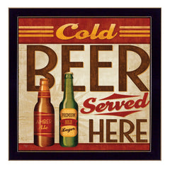 Cold Beer Served Here Black Framed Print Wall Art - Homeroots