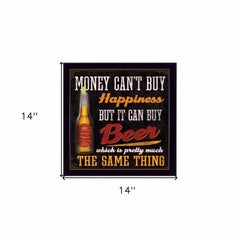 Money Cant Buy Happiness Black Framed Print Wall Art - Homeroots