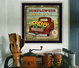 Sunflowers From the Farm 1 Black Framed Print Wall Art - Homeroots - Flyclothing LLC