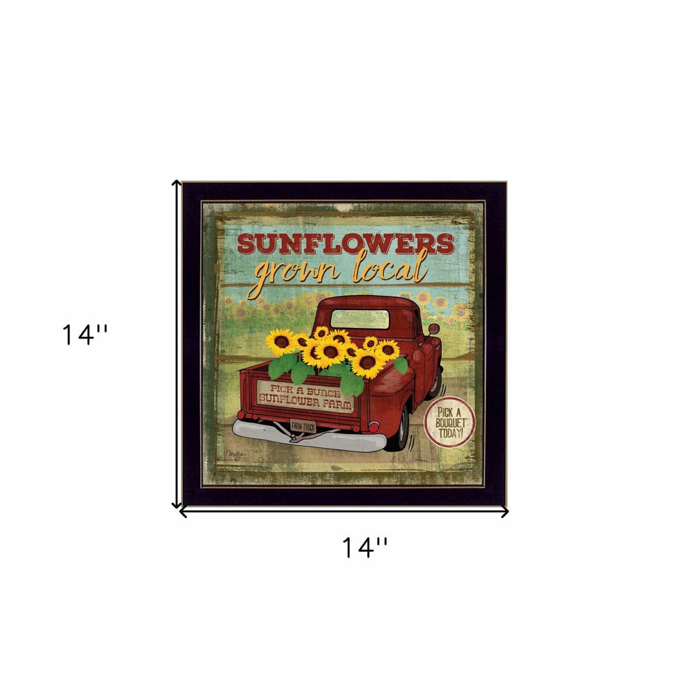 Sunflowers From the Farm 1 Black Framed Print Wall Art - Homeroots - Flyclothing LLC
