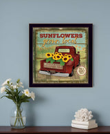 Sunflowers From the Farm 1 Black Framed Print Wall Art - Homeroots - Flyclothing LLC