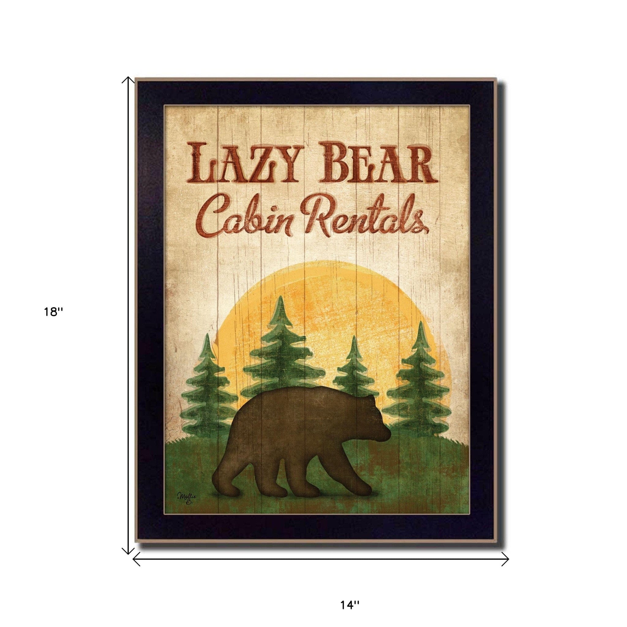 Lazy Bear 2 Black Framed Print Wall Art - Homeroots
