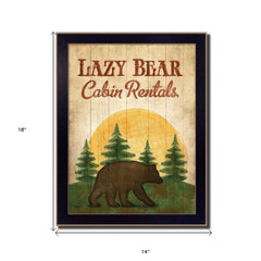 Lazy Bear 2 Black Framed Print Wall Art - Homeroots