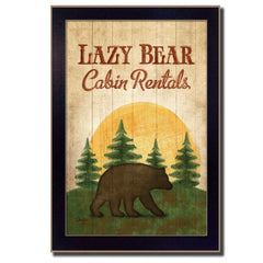 Lazy Bear 1 Black Framed Print Wall Art - Homeroots