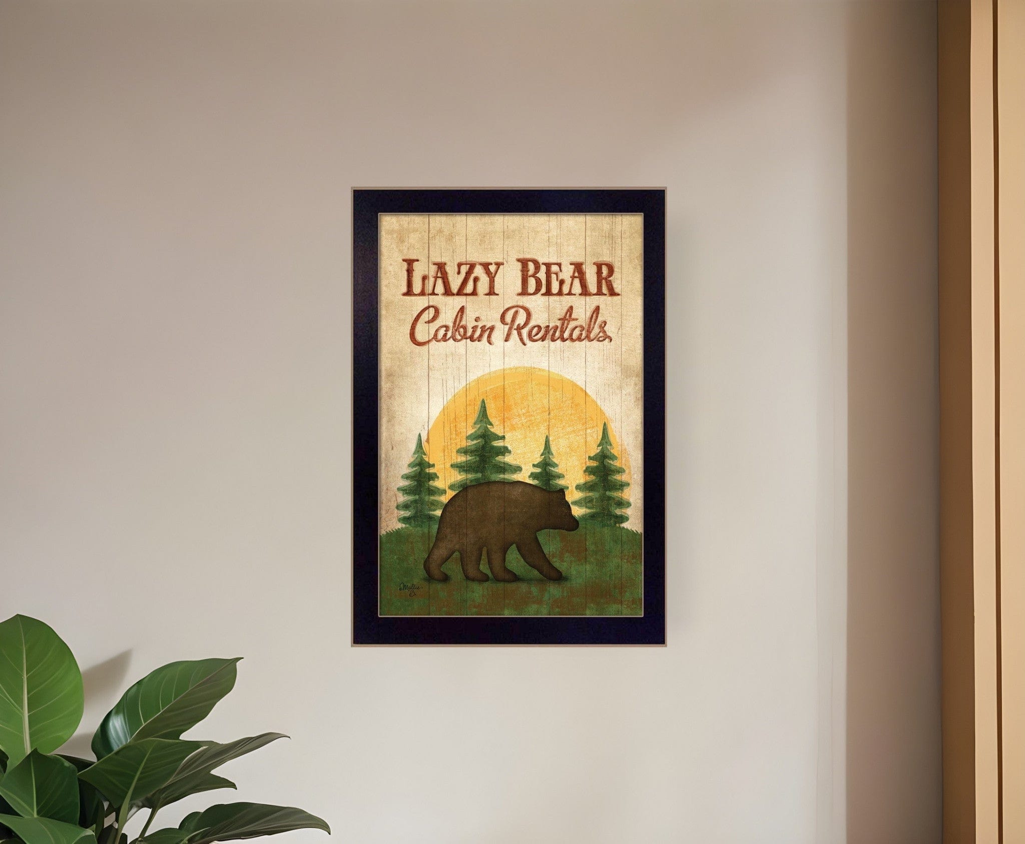 Lazy Bear 1 Black Framed Print Wall Art - Homeroots