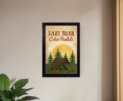 Lazy Bear 1 Black Framed Print Wall Art - Homeroots