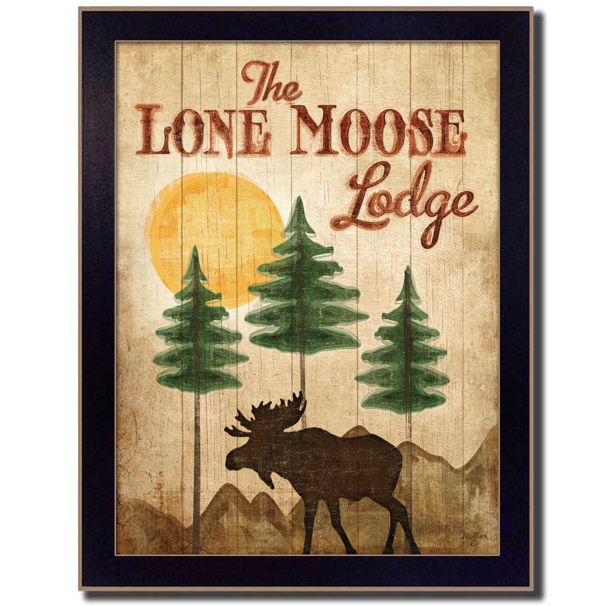 Lone Moose 2 Black Framed Print Wall Art - Homeroots