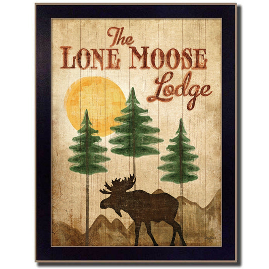 Lone Moose 2 Black Framed Print Wall Art - Homeroots