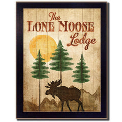 Lone Moose 2 Black Framed Print Wall Art - Homeroots