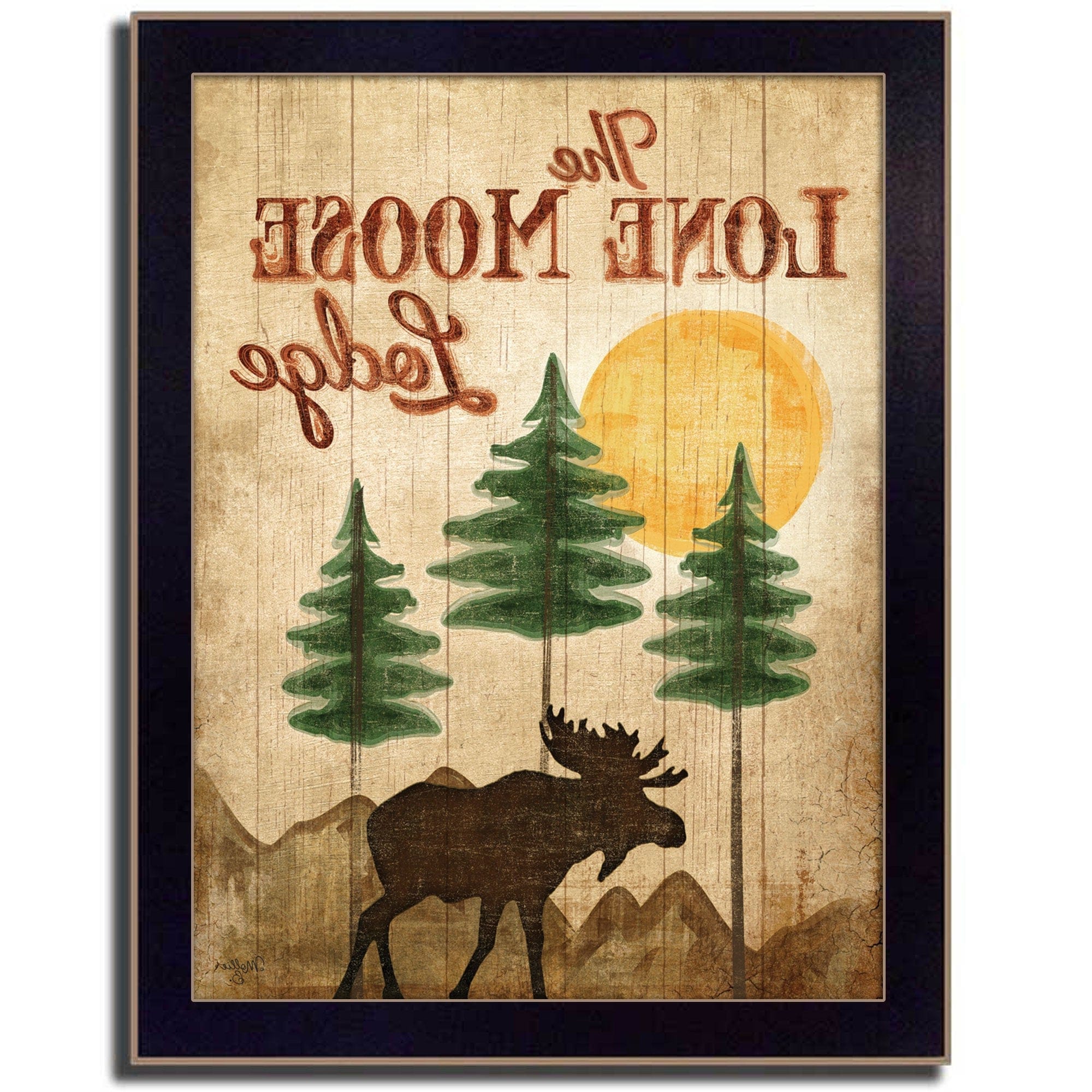 Lone Moose 2 Black Framed Print Wall Art - Homeroots