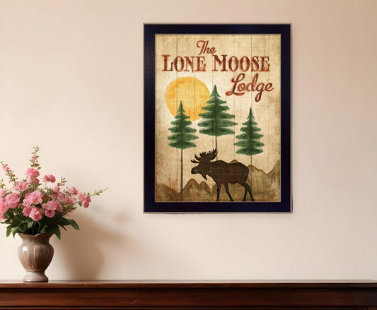 Lone Moose 2 Black Framed Print Wall Art - Homeroots