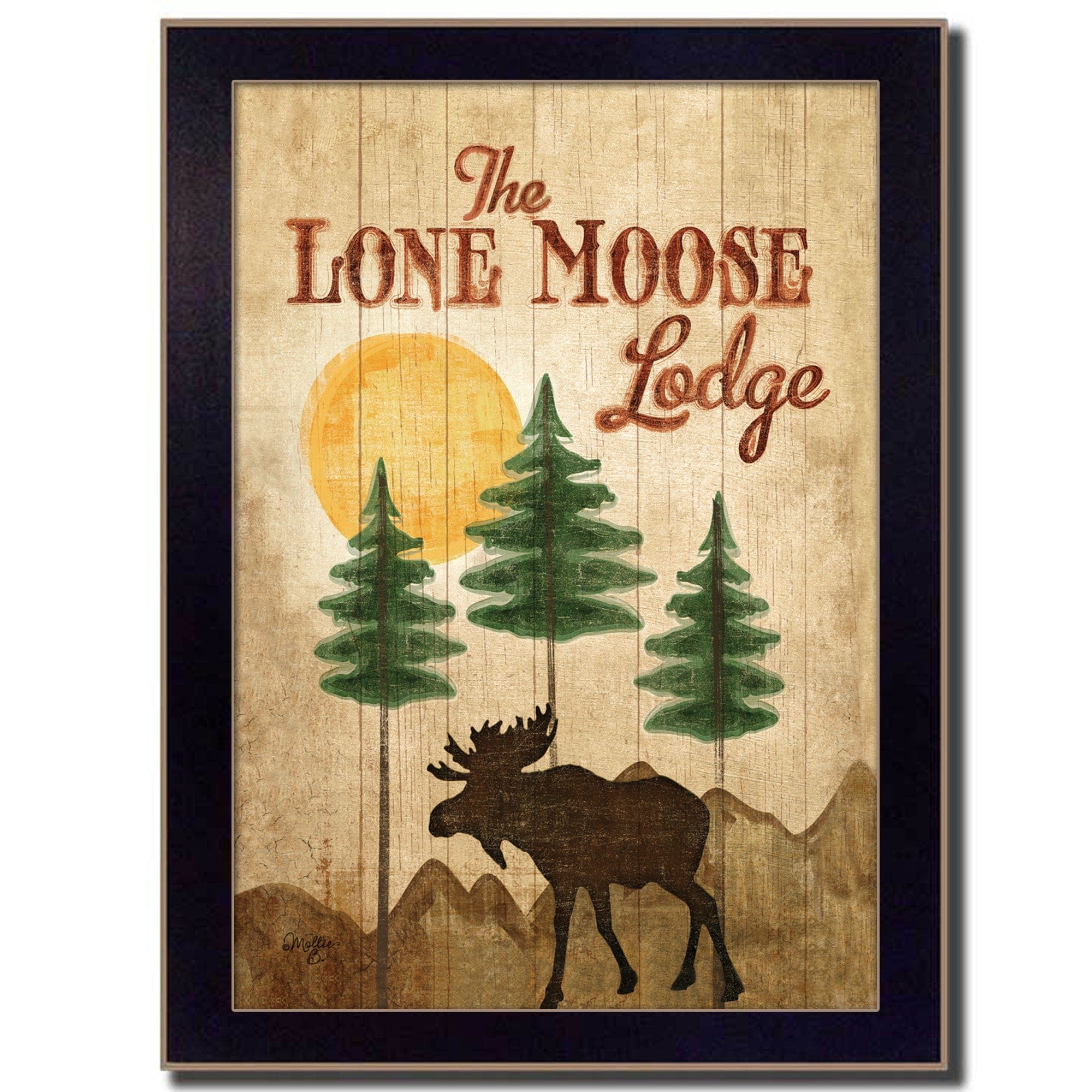 Lone Moose 1 Black Framed Print Wall Art - Homeroots