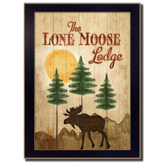 Lone Moose 1 Black Framed Print Wall Art - Homeroots
