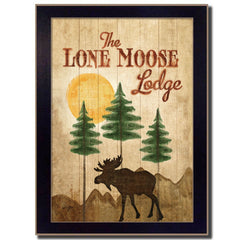 Lone Moose 1 Black Framed Print Wall Art - Homeroots