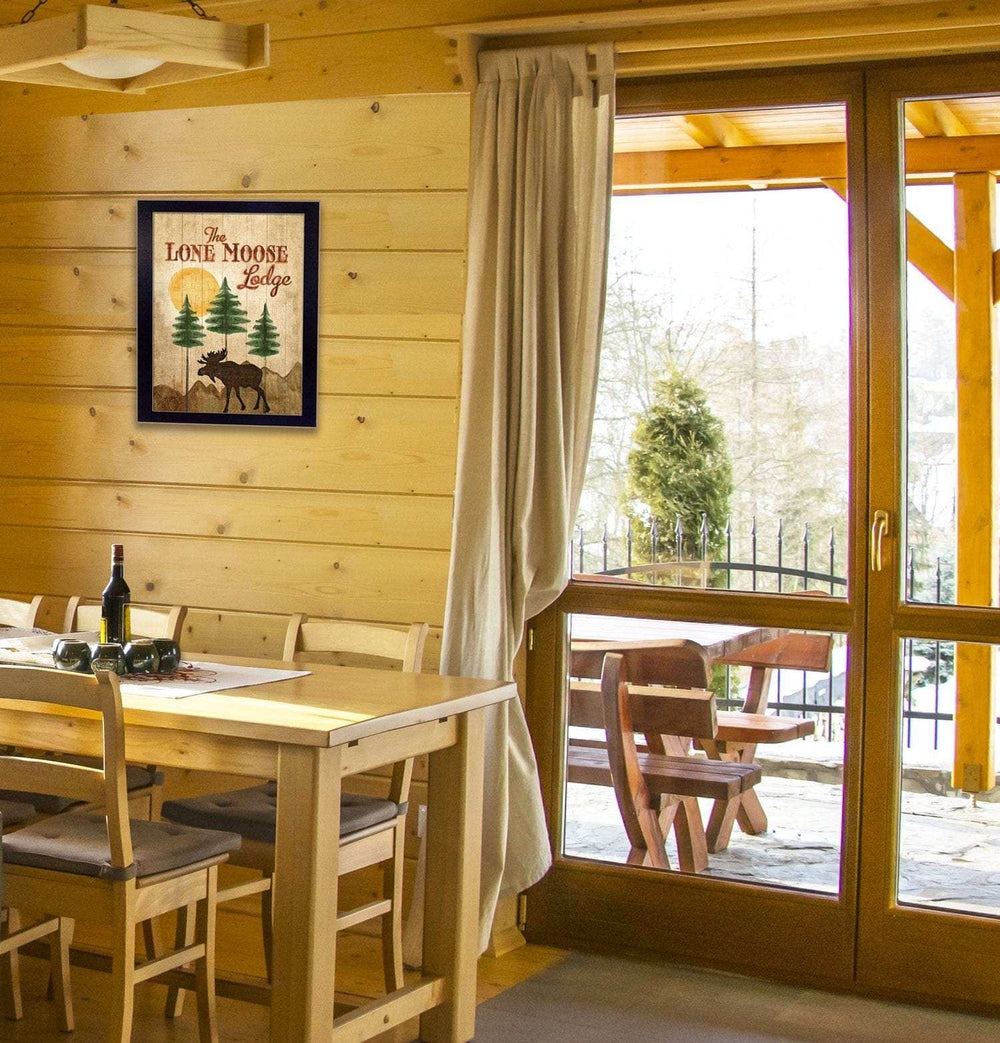 Lone Moose 1 Black Framed Print Wall Art - Homeroots - Flyclothing LLC