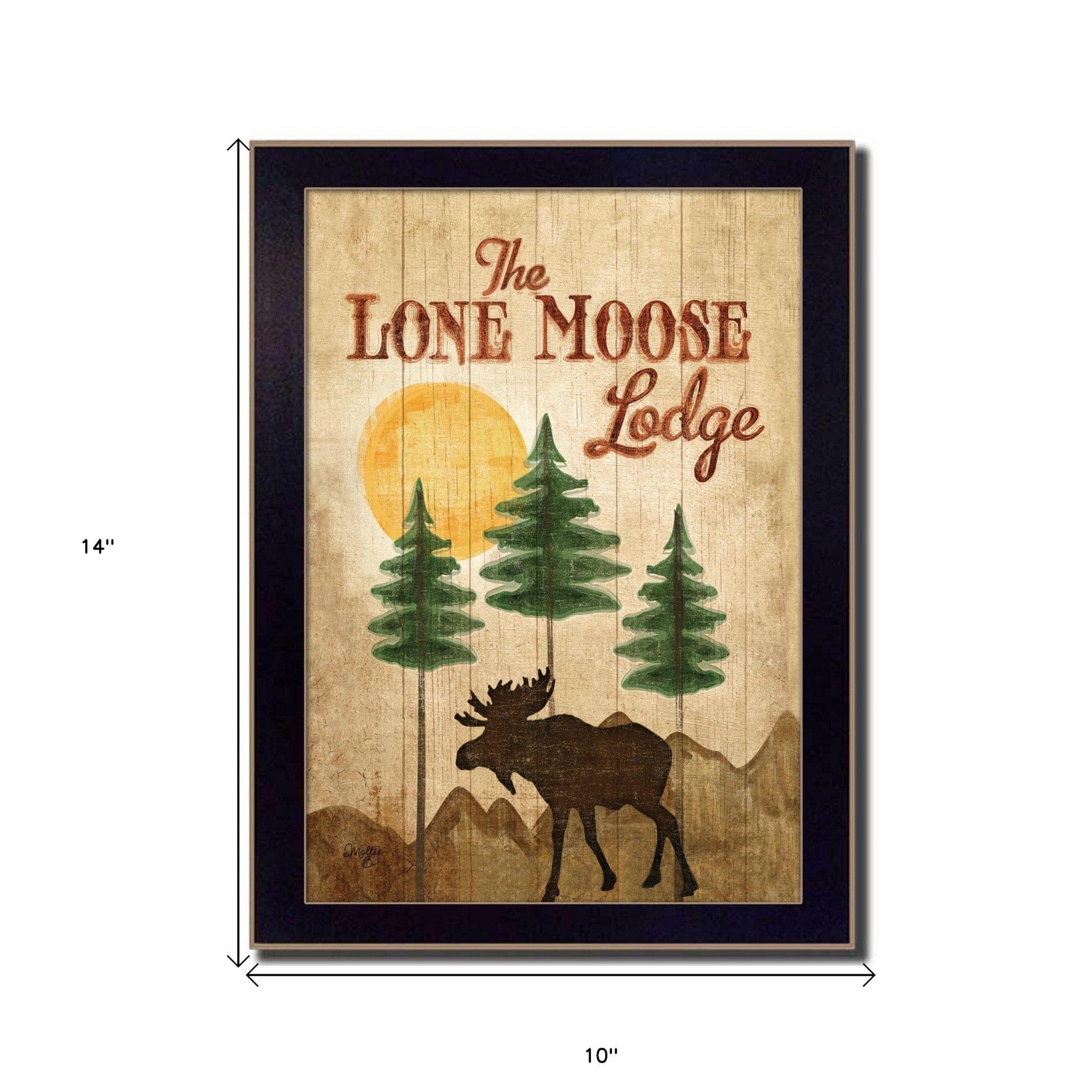 Lone Moose 1 Black Framed Print Wall Art - Homeroots